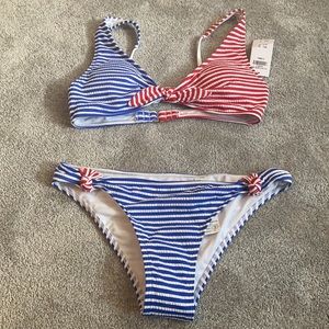 Brand new Abercrombie red white blue bikini
